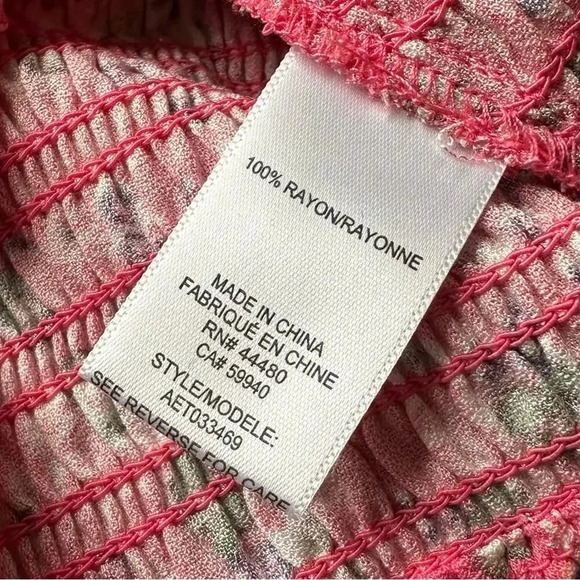 AFRM Waverly Pink Floral Puff Sleeve Smocked Crop Top Small NWT - Picture 5 of 6